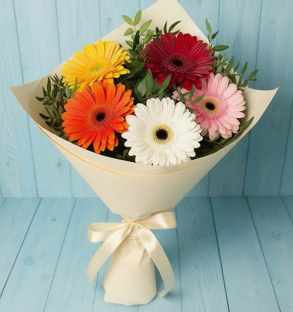 Букет цветов из: Герберы в Добровольном