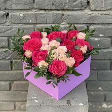 Цветочная композиция из Розы в коробке в Добровольном