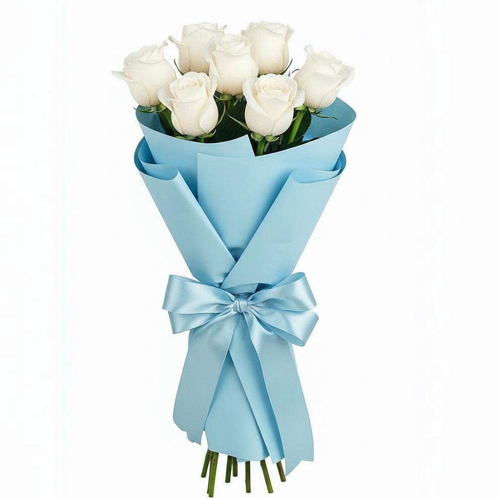 Букет 7 белых роз Проуд в Добровольном