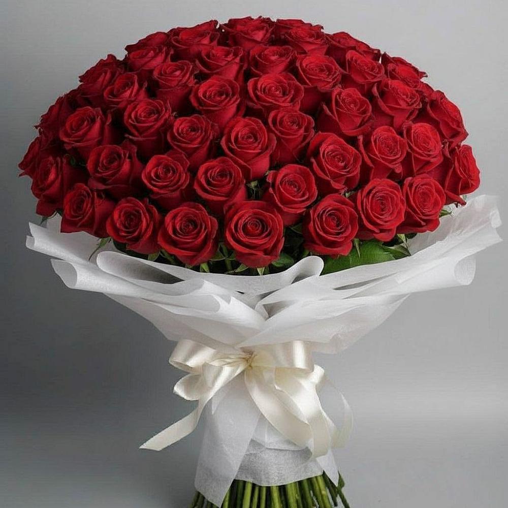 Букет 101 Красная роза Блэк Мэджик в Добровольном