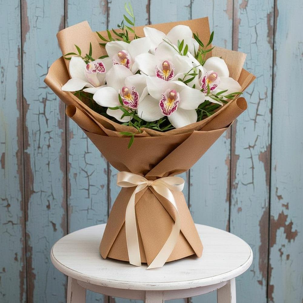 Букет цветов из: Орхидеи и Розы в Добровольном