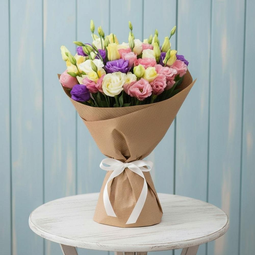 Букет цветов из: Лизиантусы в Добровольном