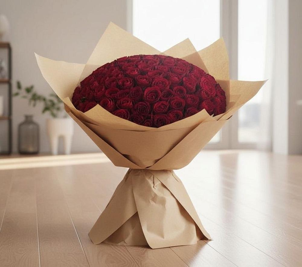 Букет 101 Красная роза в Добровольном