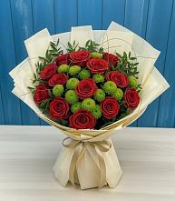 Букет цветов из:  Розы и Хризантемы в Добровольном