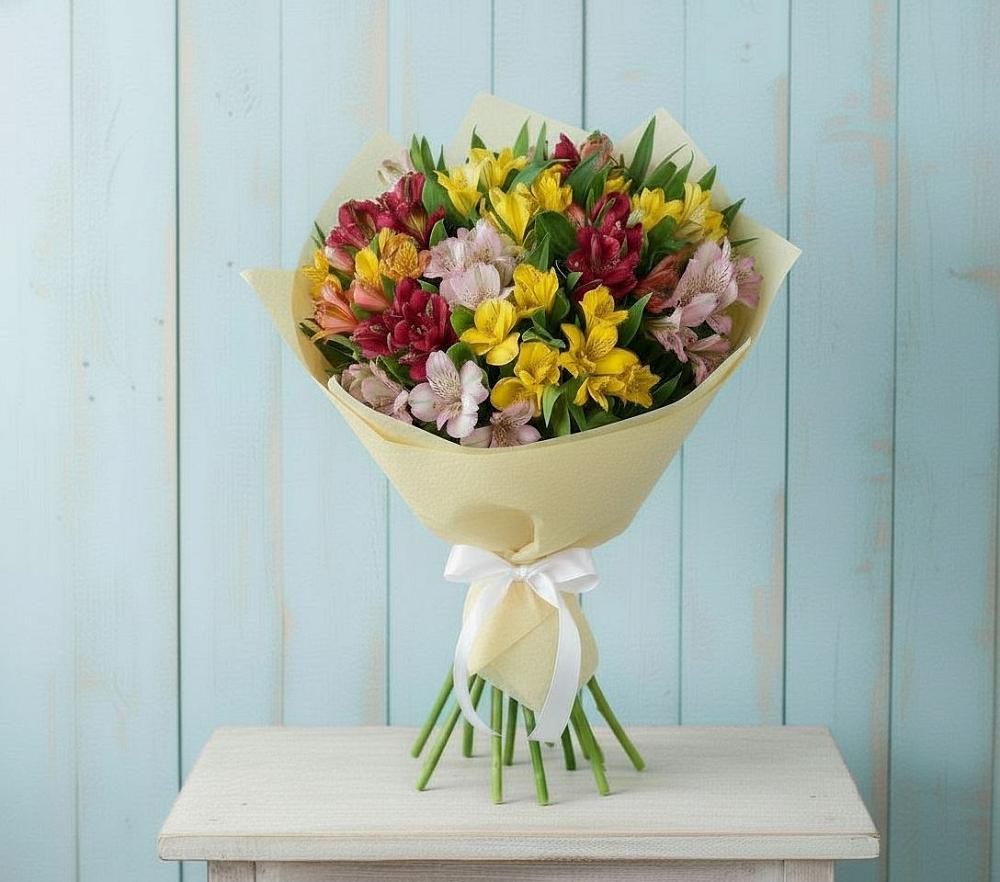 Букет цветов из: Альстромерии в Добровольном